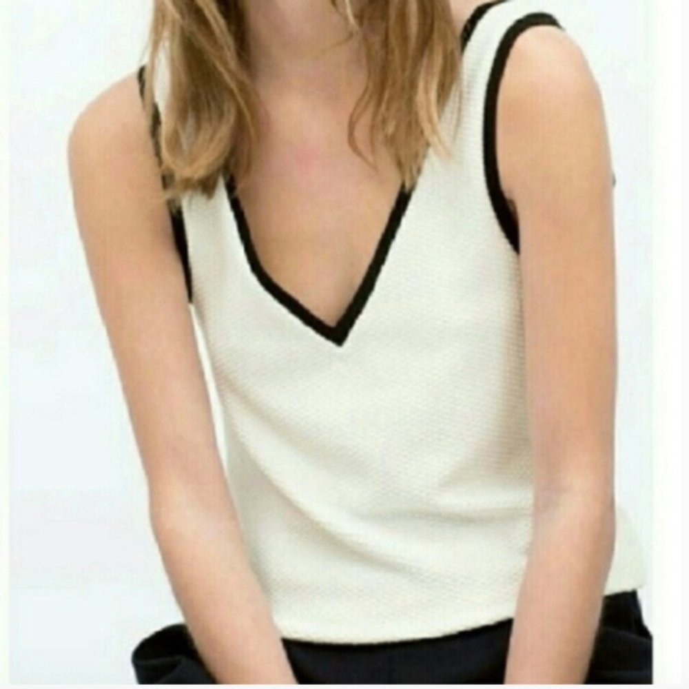 Zara piped crop top